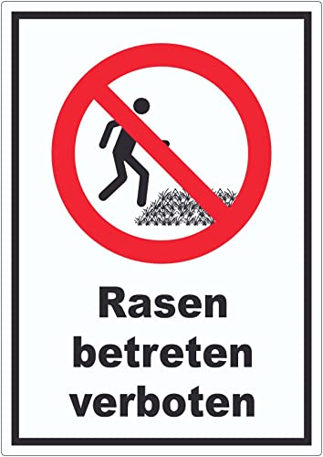 Rasen betreten verboten Aufkleber A9 (37x52mm) von HB-Druck