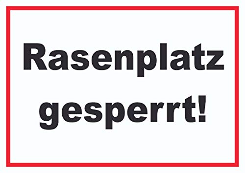 Rasenplatz gesperrt Schild A3 (297x420mm) von HB-Druck