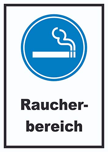 Raucherbereich Schild A4 Rückseite selbstklebend von HB-Druck