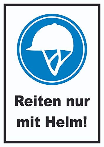 Reiten nur mit Helm Schild A6 (105x148mm) von HB-Druck