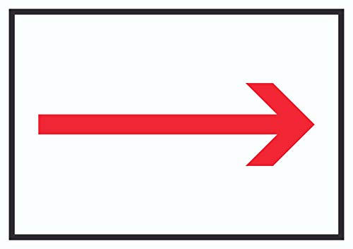Richtungspfeil rechts Schild waagerecht rot weiss schwarz Pfeil A3 (297x420mm) von HB-Druck