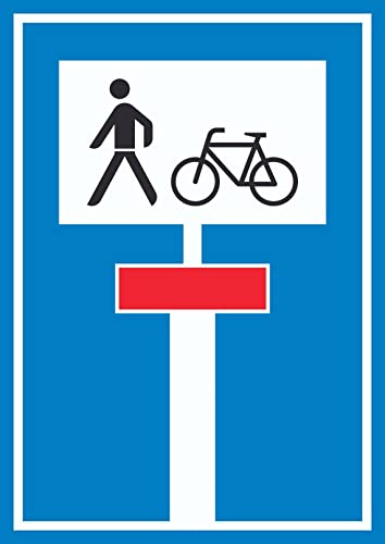 Sackgasse Radverkehr Fußgänger erlaubt Schild A5 Rückseite selbstklebend von HB-Druck