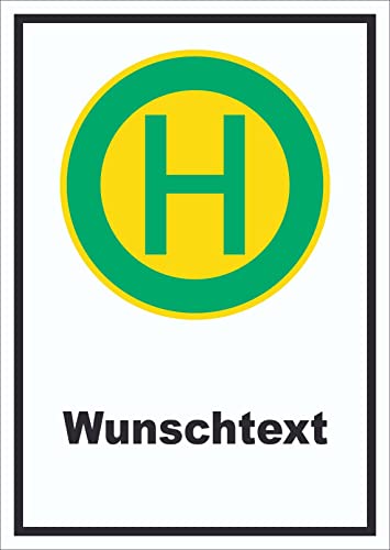 HB-Druck Schild Haltestelle mit Wunschtext hochkant A4 Rückseite selbstklebend von HB-Druck