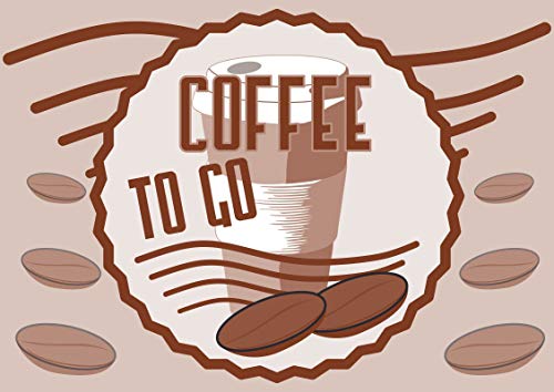 Verkaufsschild Schild Coffee to go A4 Rückseite selbstklebend von HB-Druck