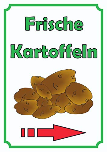 Verkaufsschild Schild Kartoffeln Hochkant mit Pfeil rechts A3 (297x420mm) von HB-Druck