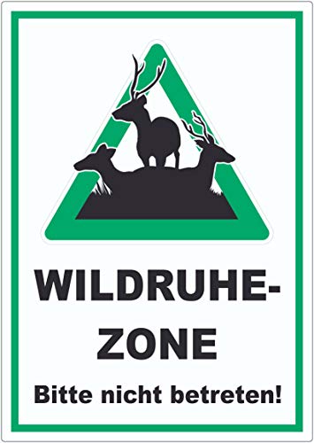 Wildruhezone Hirsche Schild A3 (297x420mm) von HB-Druck