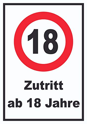 Zutritt ab 18 Jahre Schild A3 (297x420mm) von HB-Druck