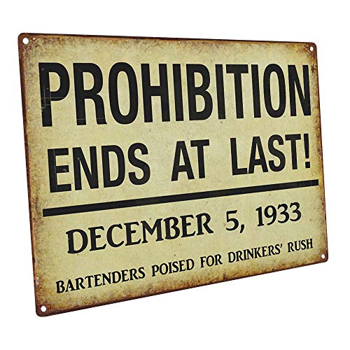 HBA Metallschild mit Aufschrift "Prohibition Ends", Vintage-Stil, Art-Deco, Bar-Dekoration, Pub-Dekor von HBA
