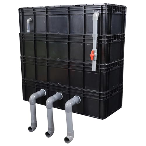 Aquarium-Filter Externer Wasserumschlagkasten, 2/3/4 Ebenen Externe Aquarium Teich Zyklus Filter Box Schwarz Mehrere Größen Keine Filter Medien(23.62x15.75x34.65in/60x40x88CM) von HBALDTEDC