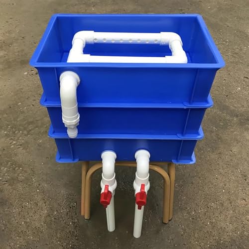 Aquarium-Filter Externer Wasserumschlagkasten, 3-lagiger Außenfilterkasten for Aquarien und Teiche, Blau, 34,8 x 24,7 x (18,5–44) cm(34.8x24.7x27 cm) von HBALDTEDC