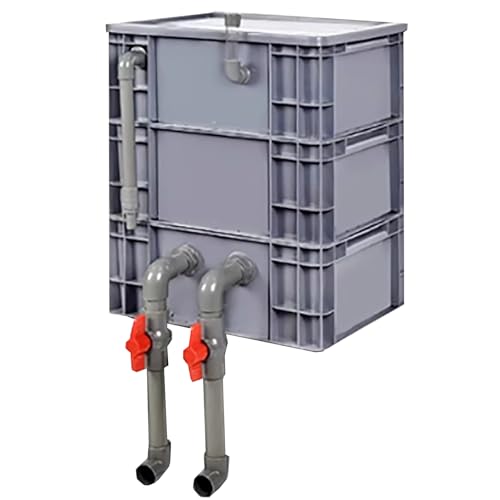 Aquarium-Filter Externer Wasserumschlagkasten, Aquarium-Teich-Filterbox, grau, mehrere Größen, ohne Pumpe und Filtermedien(30x20x36 cm) von HBALDTEDC