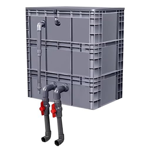 Aquarium-Filter Externer Wasserumschlagkasten, Aquarium-Teich-Filterbox, grau, mehrere Größen, ohne Pumpe und Filtermedien(60x40x69 cm) von HBALDTEDC
