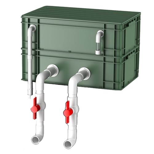 Aquarium-Filter Externer Wasserumschlagkasten, Externer 2/3-stufiger Aquarium-Teichfilterkasten, rot, mehrere Größen, ohne Pumpe und Filtermedien(15.75x11.81x12.80in/40x30x32.5CM) von HBALDTEDC