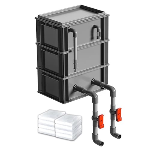 Aquarium-Filter Externer Wasserumschlagkasten, Turnover Box Aquarium Filter mit 2/3/4 Schichten for Aquarien und Teiche rot mehrere Größen(11.81x7.87x13.39in/30x20x34CM) von HBALDTEDC