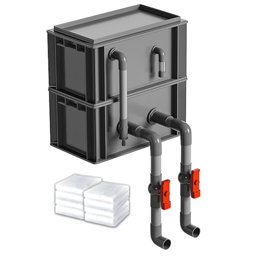 Aquarium-Filter Externer Wasserumschlagkasten, Turnover Box Aquarium Filter mit 2/3/4 Schichten for Aquarien und Teiche rot mehrere Größen(11.81x7.87x9.06in/30x20x23CM) von HBALDTEDC