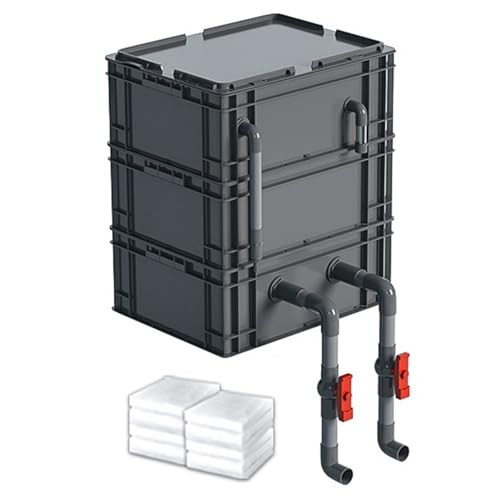 Aquarium-Filter Externer Wasserumschlagkasten, Turnover Box Aquarium Filter mit 2/3/4 Schichten for Aquarien und Teiche rot mehrere Größen(15.75x11.81x19.69in/40x30x50CM) von HBALDTEDC