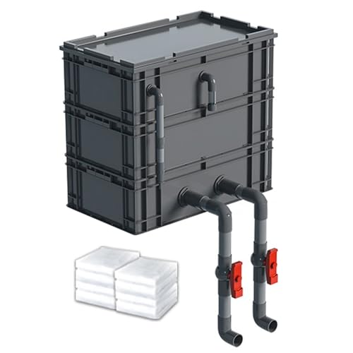 Aquarium-Filter Externer Wasserumschlagkasten, Turnover Box Aquarium Filter mit 2/3/4 Schichten for Aquarien und Teiche rot mehrere Größen(23.62x15.75x27.17in/60x40x69CM) von HBALDTEDC