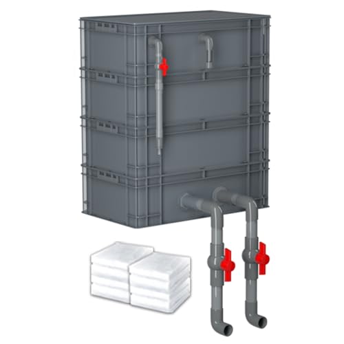 Aquarium-Filter Externer Wasserumschlagkasten, Turnover Box Aquarium Filter mit 2/3/4 Schichten for Aquarien und Teiche rot mehrere Größen(23.62x15.75x36.22in/60x40x92CM) von HBALDTEDC