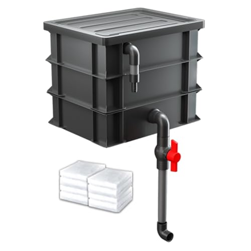 Aquarium-Filter Externer Wasserumschlagkasten, Turnover Box Aquarium Filter mit 2/3/4 Schichten for Aquarien und Teiche rot mehrere Größen(9.84x7.09x8.27in/25x18x21CM) von HBALDTEDC