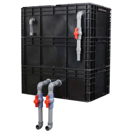 Aquarium-Filter Externer Wasserumschlagkasten, Wendekastenfilter for Aquarium und Teich, 2/3/4 Ebenen, Schwarz, mehrere Größen(23.62x15.75x25.98in/60x40x66CM) von HBALDTEDC