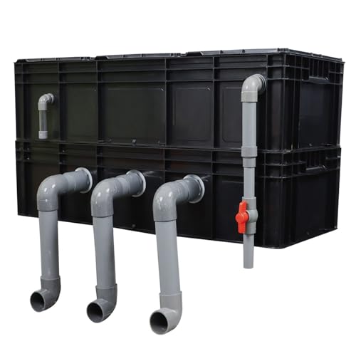 Aquarium-Filter Externer Wasserumschlagkasten, Wendekastenfilter for Aquarium und Teich, 2/3/4 Ebenen, Schwarz, mehrere Größen(35.43x15.75x17.32in/90x40x44CM) von HBALDTEDC
