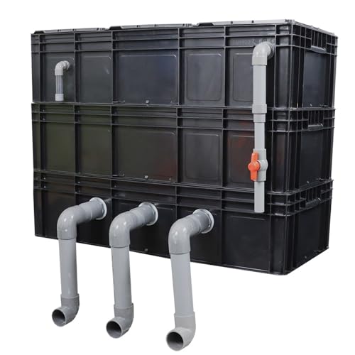 Aquarium-Filter Externer Wasserumschlagkasten, Wendekastenfilter for Aquarium und Teich, 2/3/4 Ebenen, Schwarz, mehrere Größen(35.43x15.75x25.98in/90x40x66CM) von HBALDTEDC