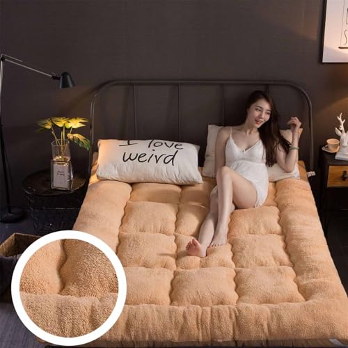 Boden Futon Matratze, Faltbare, aufrollbare japanische Futon-Matratze for den Boden, vielseitig verwendbar, Grau, Gelb, mehrere Größen(Yellow,90x200cm) von HBALDTEDC