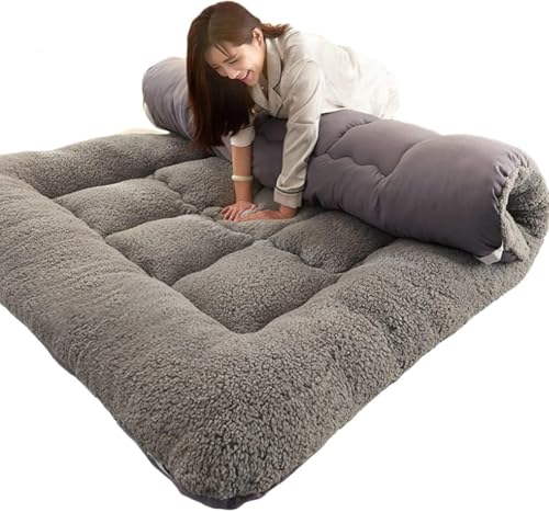 Boden Futon Matratze, Futon Matratze Klappboden Japanische Bettrolle Mehrere Größen Multicolor(Gris,180 * 200cm) von HBALDTEDC