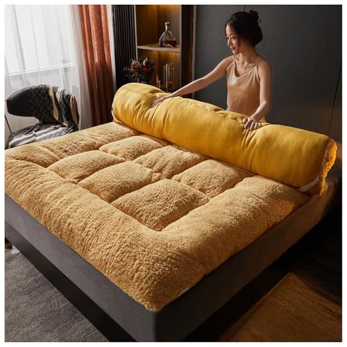 Boden Futon Matratze, Japanische Boden-Futon-Matratzen-Isomatte for Erwachsene 8cm Mehrfarbenmehrfachgrößen(Yellow,180x200cm) von HBALDTEDC