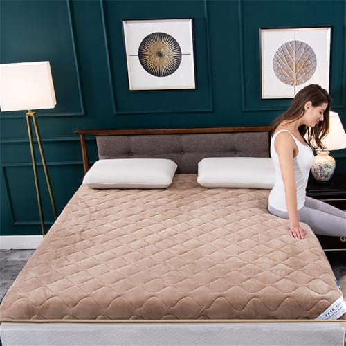 Boden Futon Matratze, Japanische Futon-Bodenmatratze, faltbar, for Aufrollen, atmungsaktiv, mehrere Größen, mehrfarbig(Yellow,100x200cm) von HBALDTEDC