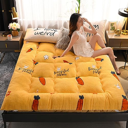 Boden Futon Matratze, Japanische Futon-Matratze, 4,3 Zoll, dicke Boden-Tatami-Matte, mehrfarbig, mehrere Größen(Carrot,Double) von HBALDTEDC