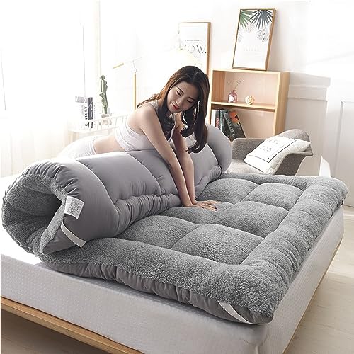 Boden Futon Matratze, Japanische Futon-Matratze, 4,3 Zoll, dicke Boden-Tatami-Matte, mehrfarbig, mehrere Größen(Grey,120x200cm(Full)) von HBALDTEDC