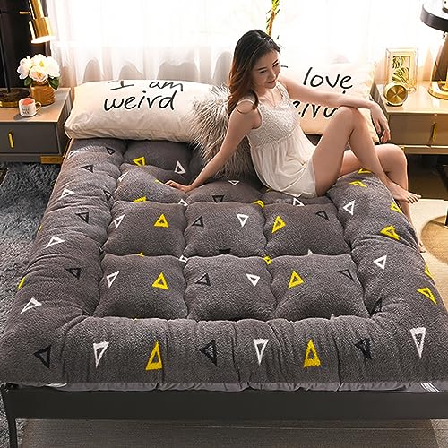 Boden Futon Matratze, Japanische Futon-Matratze, 4,3 Zoll, dicke Boden-Tatami-Matte, mehrfarbig, mehrere Größen(Triangle,Double) von HBALDTEDC