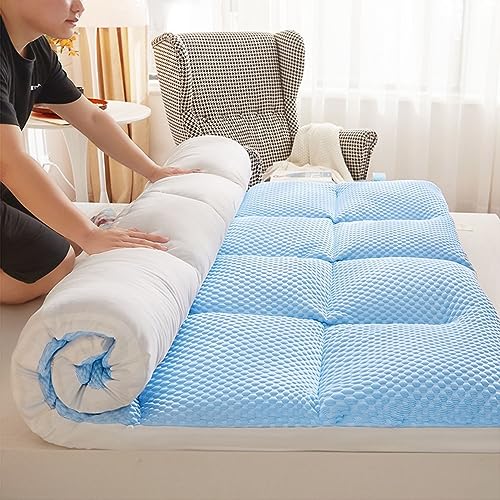 Boden Futon Matratze, Japanische Futon Matratze Boden Isomatte Camping Bett Multicolor Mehrere Größen(Blue,150x200cm) von HBALDTEDC