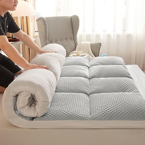 Boden Futon Matratze, Japanische Futon Matratze Boden Isomatte Camping Bett Multicolor Mehrere Größen(Grey,90x200cm) von HBALDTEDC