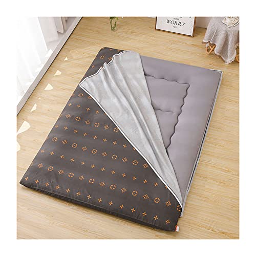 Boden Futon Matratze, Japanischer Tatami-Boden-Futon-Matratzen-Staubschutz 100% Baumwolle mit Reißverschluss, mehrere Größen(B,150 * 200cm) von HBALDTEDC