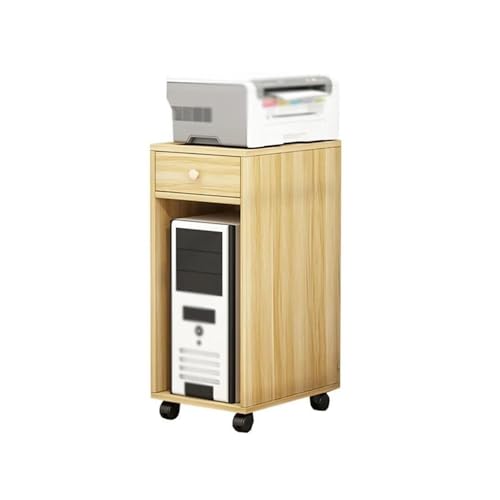 Computer CPU Tower Stand Trolley， 2-stufiger mobiler CPU- und Drucker-Bodenständer mit Rädern for das Home Office Multicolor(Natural) von HBALDTEDC