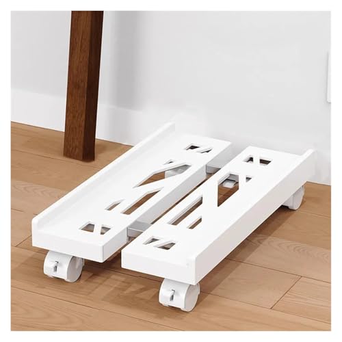 Computer CPU Tower Stand Trolley, Bodenstehender weißer CPU-Ständer mit 4 verstellbaren, belüfteten Lenkrollen Computer CPU Tower Stand Trolley, Bodenstehender weißer CPU-Ständer mit 4 verstellbaren, belüfteten Lenkrollen von HBALDTEDC