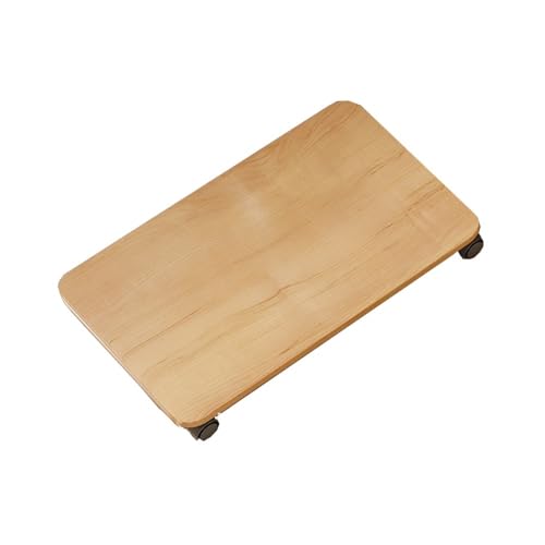Computer CPU Tower Stand Trolley， CPU-Halter unter dem Schreibtisch mit 4 Lenkrollen, mehrfarbiges Holz(Natural) von HBALDTEDC