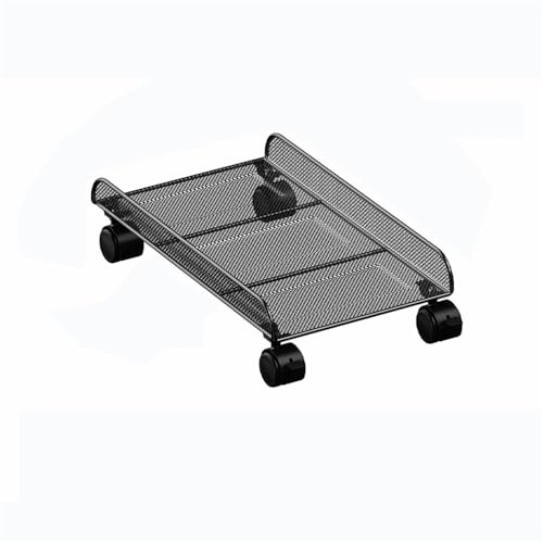 Computer CPU Tower Stand Trolley， CPU-Ständer for unter den Schreibtisch mit feststellbaren Lenkrollen, mehrfarbig(Black) von HBALDTEDC