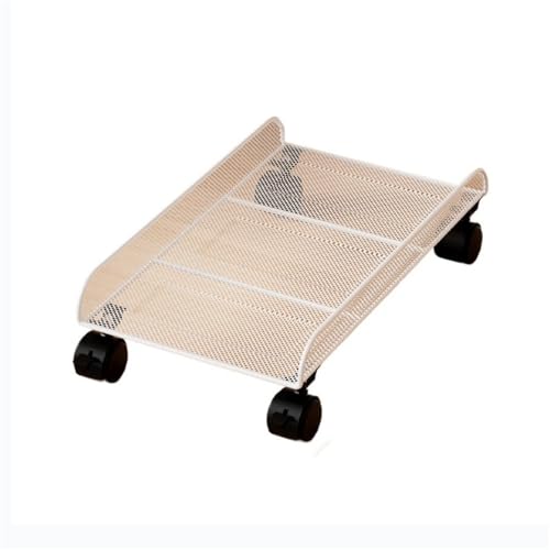 Computer CPU Tower Stand Trolley， CPU-Ständer for unter den Schreibtisch mit feststellbaren Lenkrollen, mehrfarbig(White) von HBALDTEDC