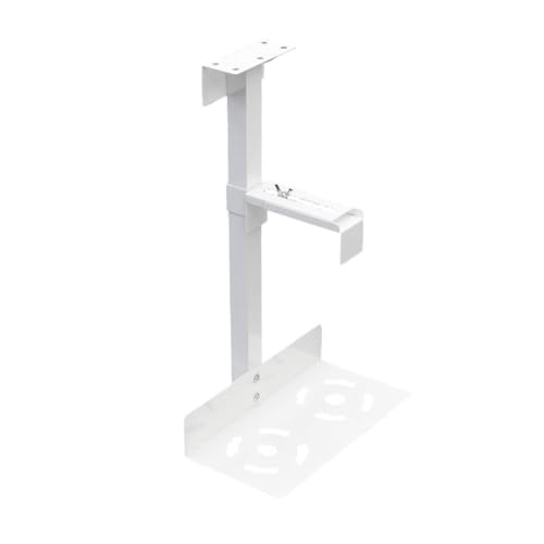 Computer CPU Tower Stand Trolley， Verstellbarer CPU-Tower-Ständer for die Untertisch- und Wandmontage in Schwarz und Weiß(White) von HBALDTEDC