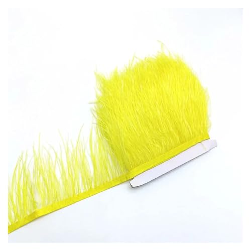 Craft Bunte Federn, Bastelfederbesatz, 1 Yard, mehrfarbig, for Aufnähen auf Kleidung, Hochzeitskleid, DIY-Dekoration(Yellow) von HBALDTEDC