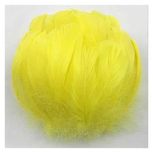 Craft Bunte Federn, Bastelfedern, 100 Stück, mehrfarbige Gänsefedern, 8–12 cm, 3,15–4,72 Zoll, for selbstgemachte Hochzeitsdekorationen(Yellow) von HBALDTEDC