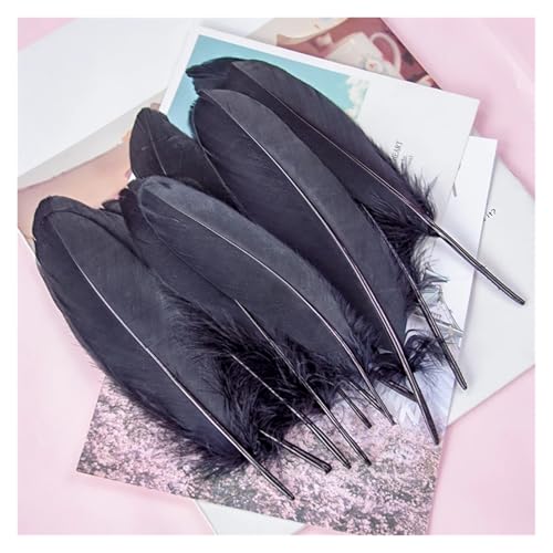 Craft Bunte Federn, Bastelfedern, 15–20 cm, 6–8 Zoll, mehrfarbig, mehrere Packungsgrößen(Black,200pcs) von HBALDTEDC