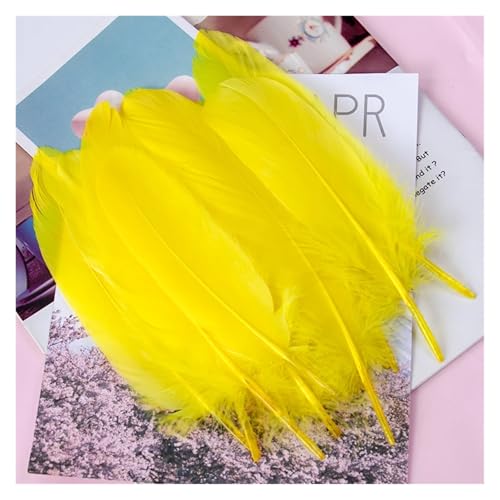 Craft Bunte Federn, Bastelfedern, 15–20 cm, 6–8 Zoll, mehrfarbig, mehrere Packungsgrößen(Yellow,20pcs) von HBALDTEDC