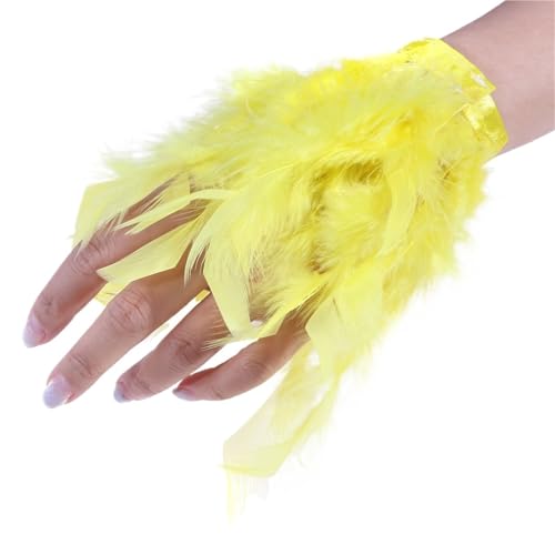 Craft Bunte Federn, Bastelfedern Mehrfarbig(Yellow) von HBALDTEDC