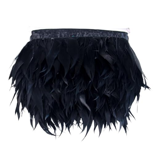Craft Bunte Federn, Bastelfedern Multicolor 1 Meter(Black) von HBALDTEDC