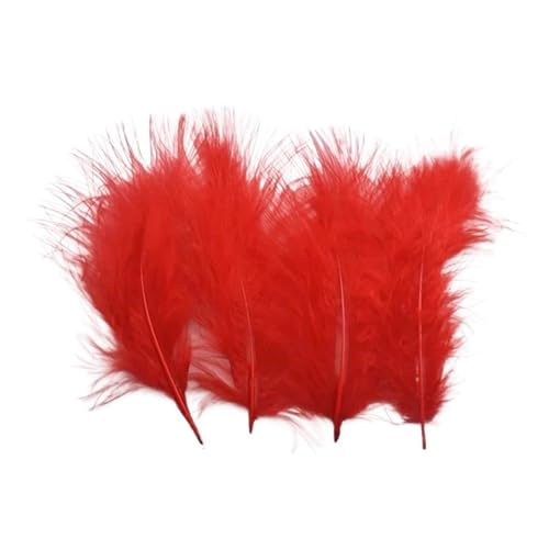 Craft Bunte Federn, Bastelfedern for Schmuck, Bastelzubehör, 20er- oder 100er-Pack, mehrfarbig, 10–15 Zentimeter(Red,20 Pcs) von HBALDTEDC