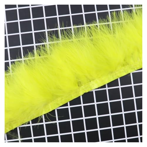 Craft Bunte Federn, Marabu-Federbesatzband, 8–10 cm, 1,0 m oder 2,0 m, mehrfarbig, for Basteln, for Kleidungsdekoration(Yellow,2.0m) von HBALDTEDC